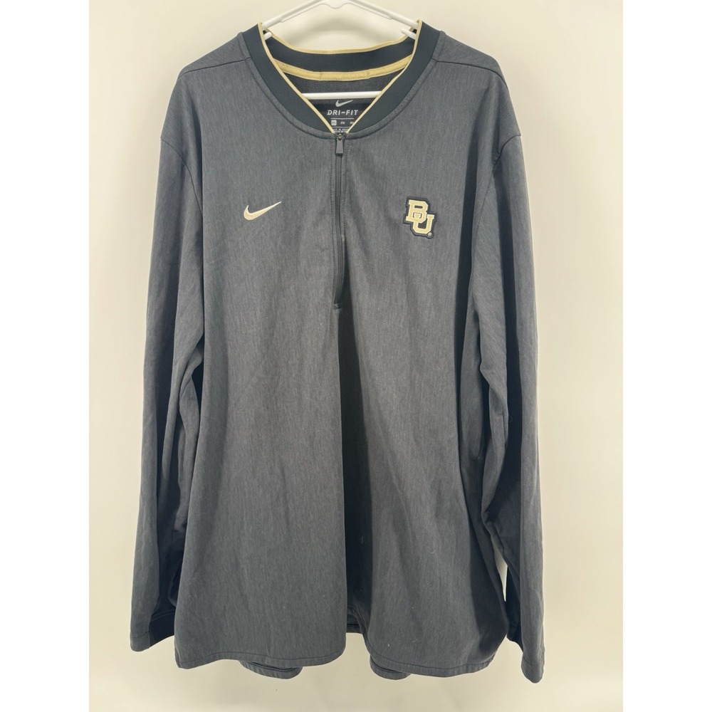 Baylor University Nike Jacket Mens 3XL Black Half Zip Pullover Dri‎ Fit